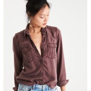 American Eagle Soft Utility Shirt Boyfriend Fit